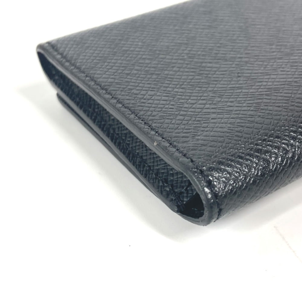 LOUIS VUITTON Card Case M64595 Taiga Leather black Taiga Card Case Envelope Carte de Visite NM