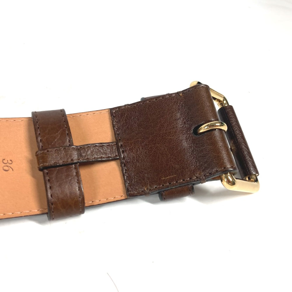 LOUIS VUITTON belt leather Brown 36