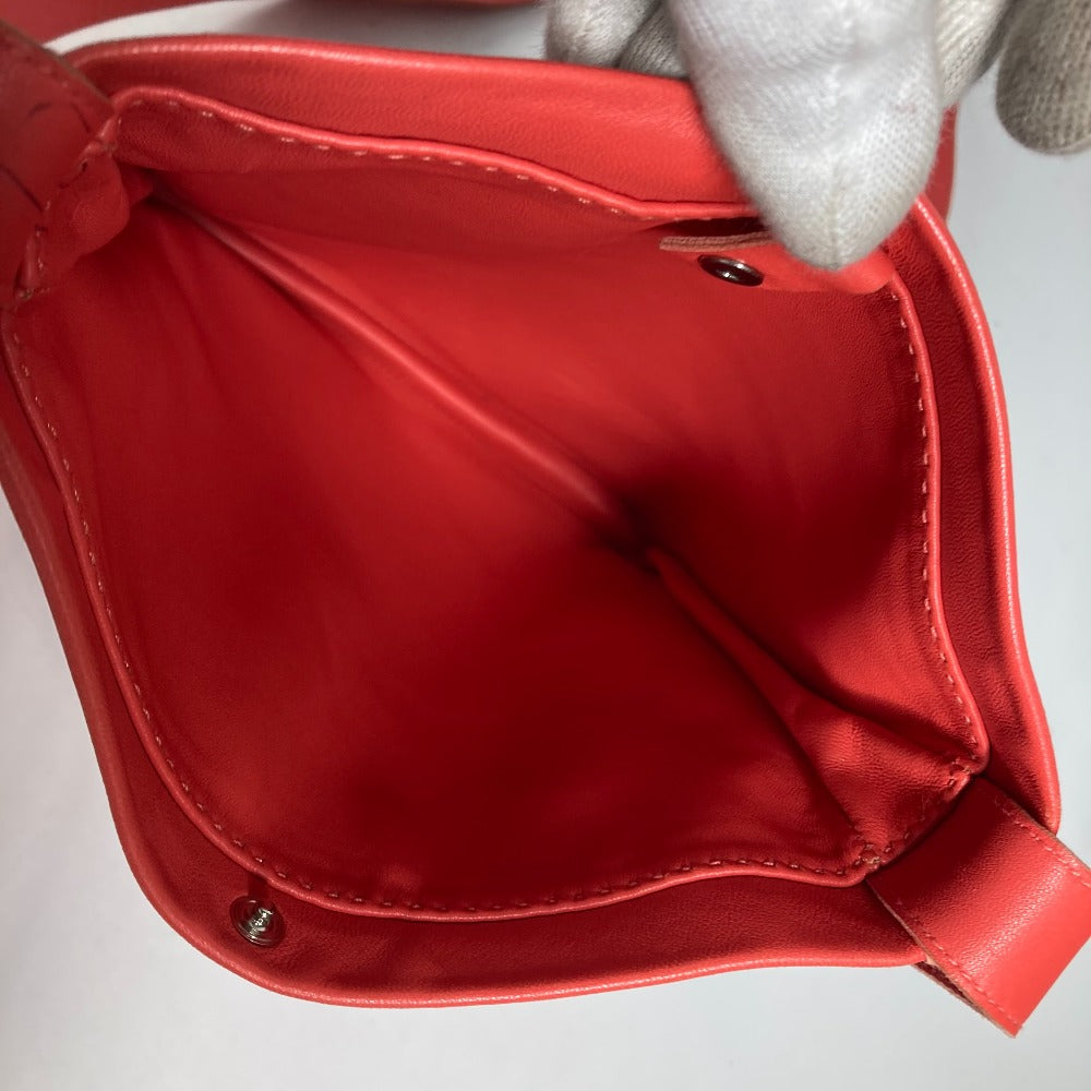 HERMES Shoulder Bag leather pink logo Serie