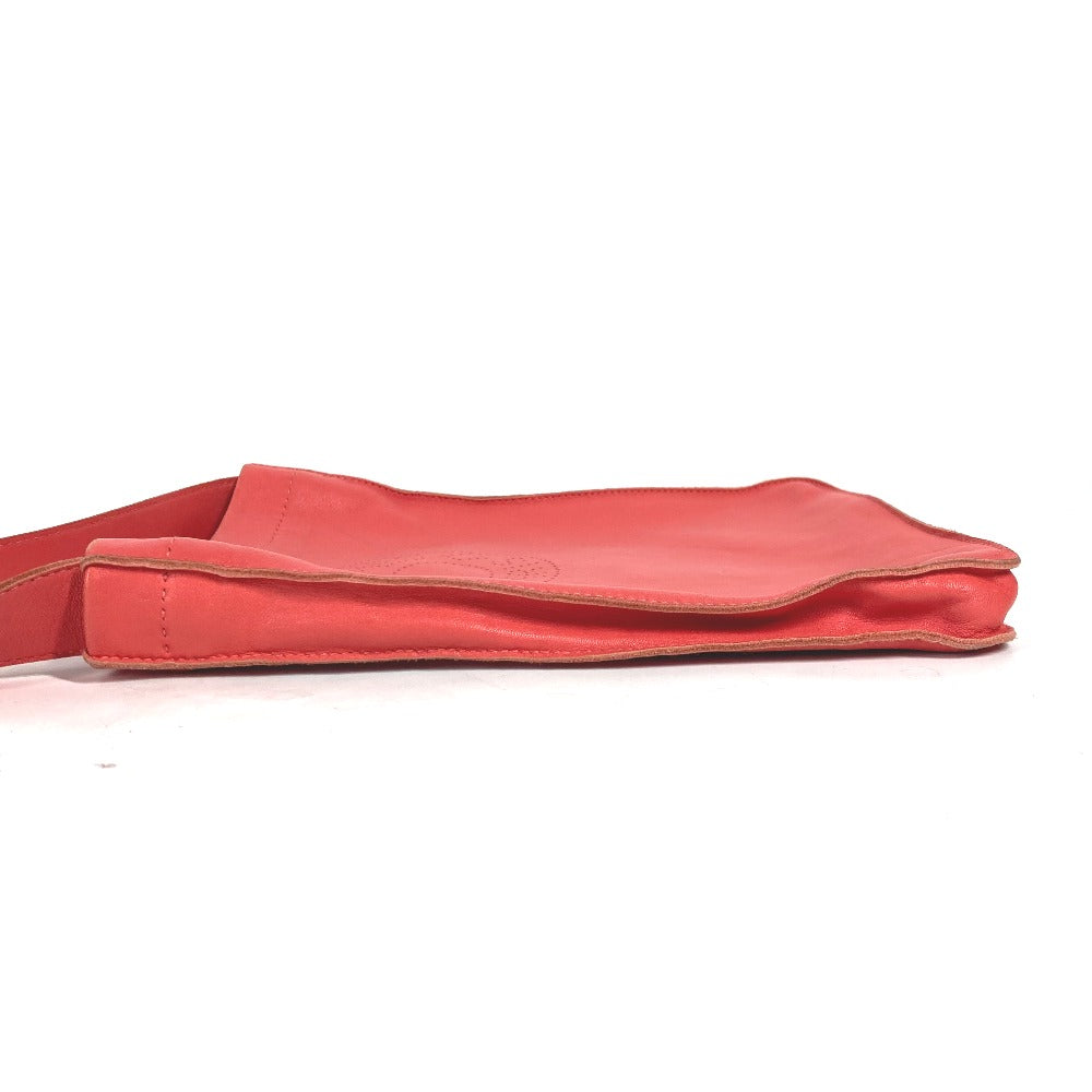 HERMES Shoulder Bag leather pink logo Serie