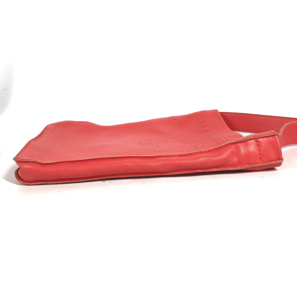 HERMES Shoulder Bag leather pink logo Serie