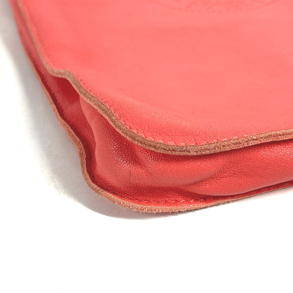 HERMES Shoulder Bag leather pink logo Serie