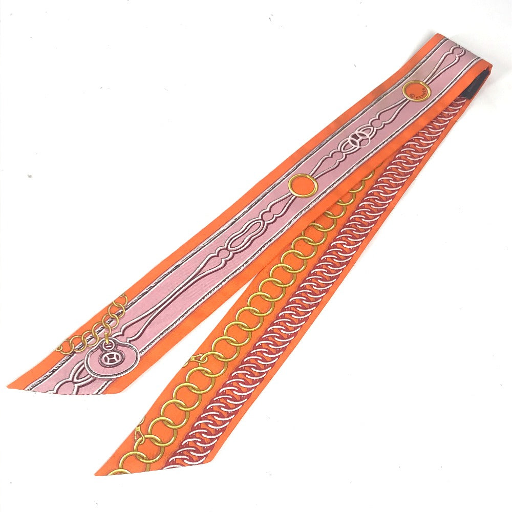 HERMES scarf silk Orange Twilly Twilly
