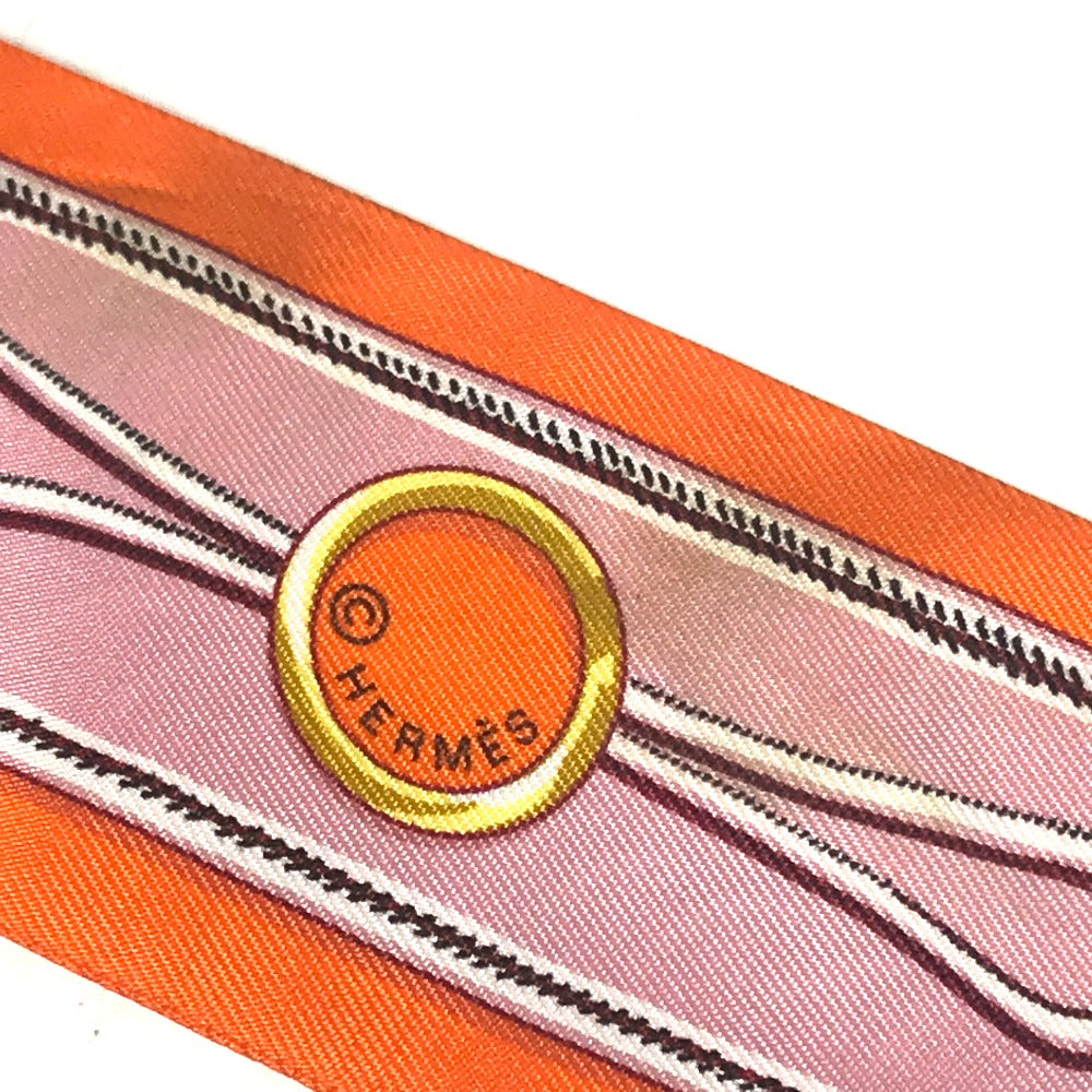 HERMES scarf silk Orange Twilly Twilly