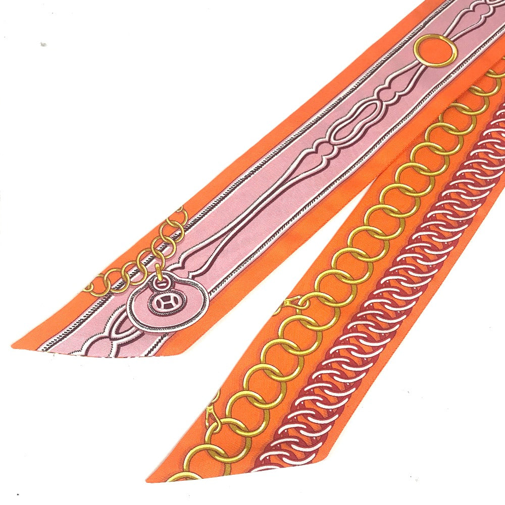 HERMES scarf silk Orange Twilly Twilly