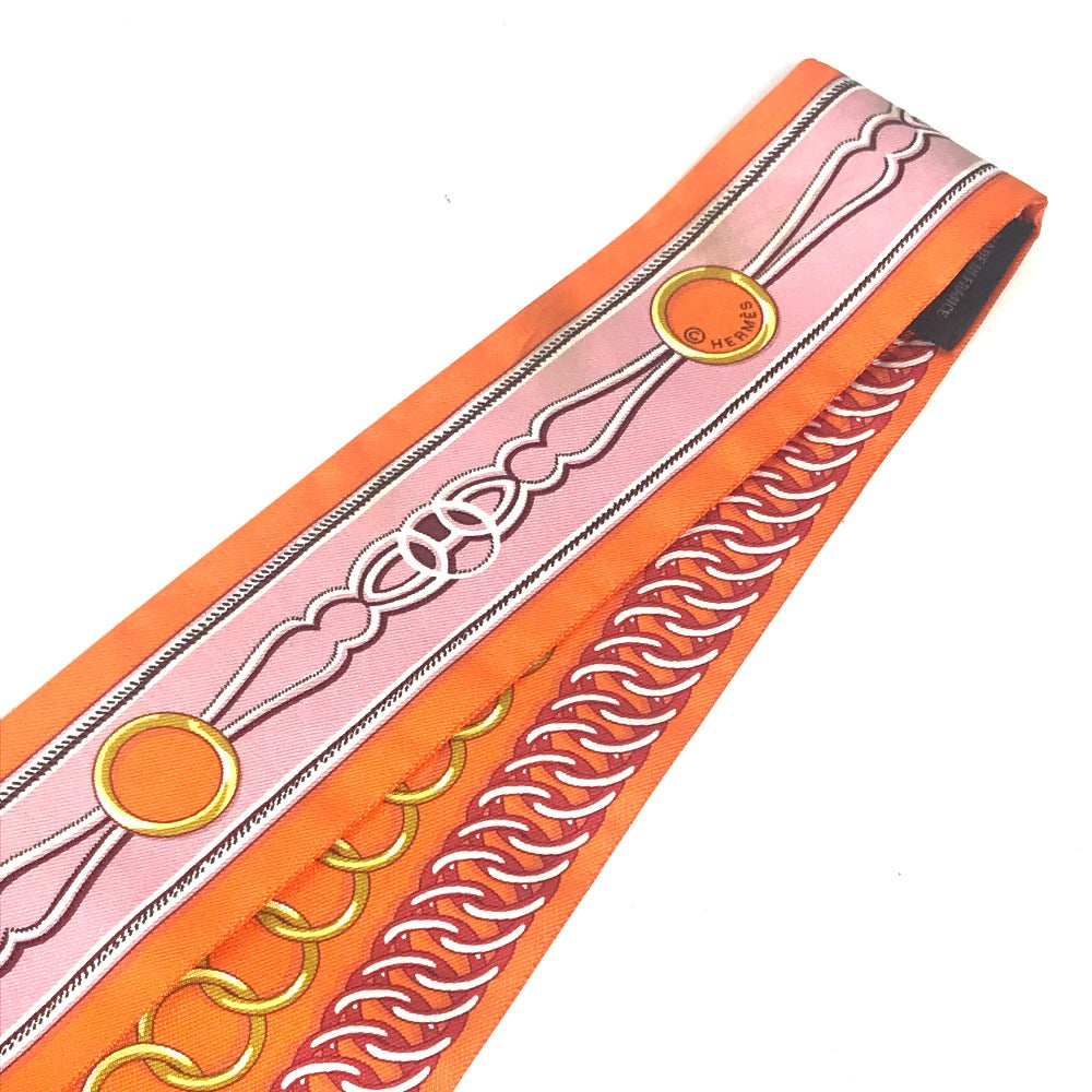 HERMES scarf silk Orange Twilly Twilly