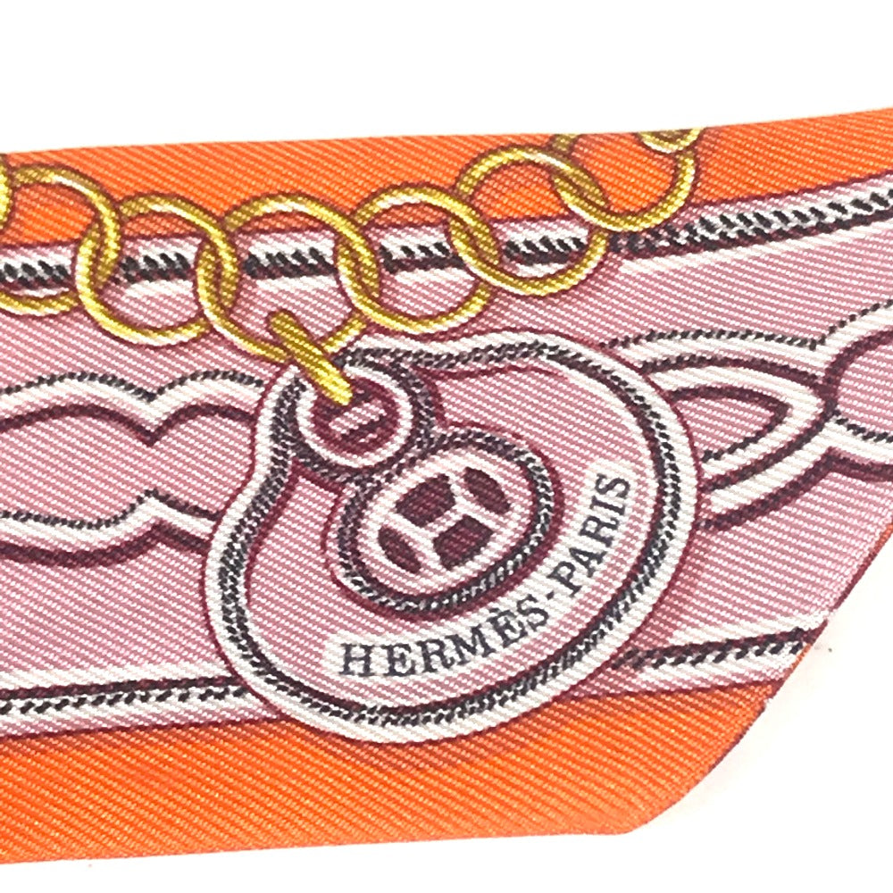 HERMES scarf silk Orange Twilly Twilly