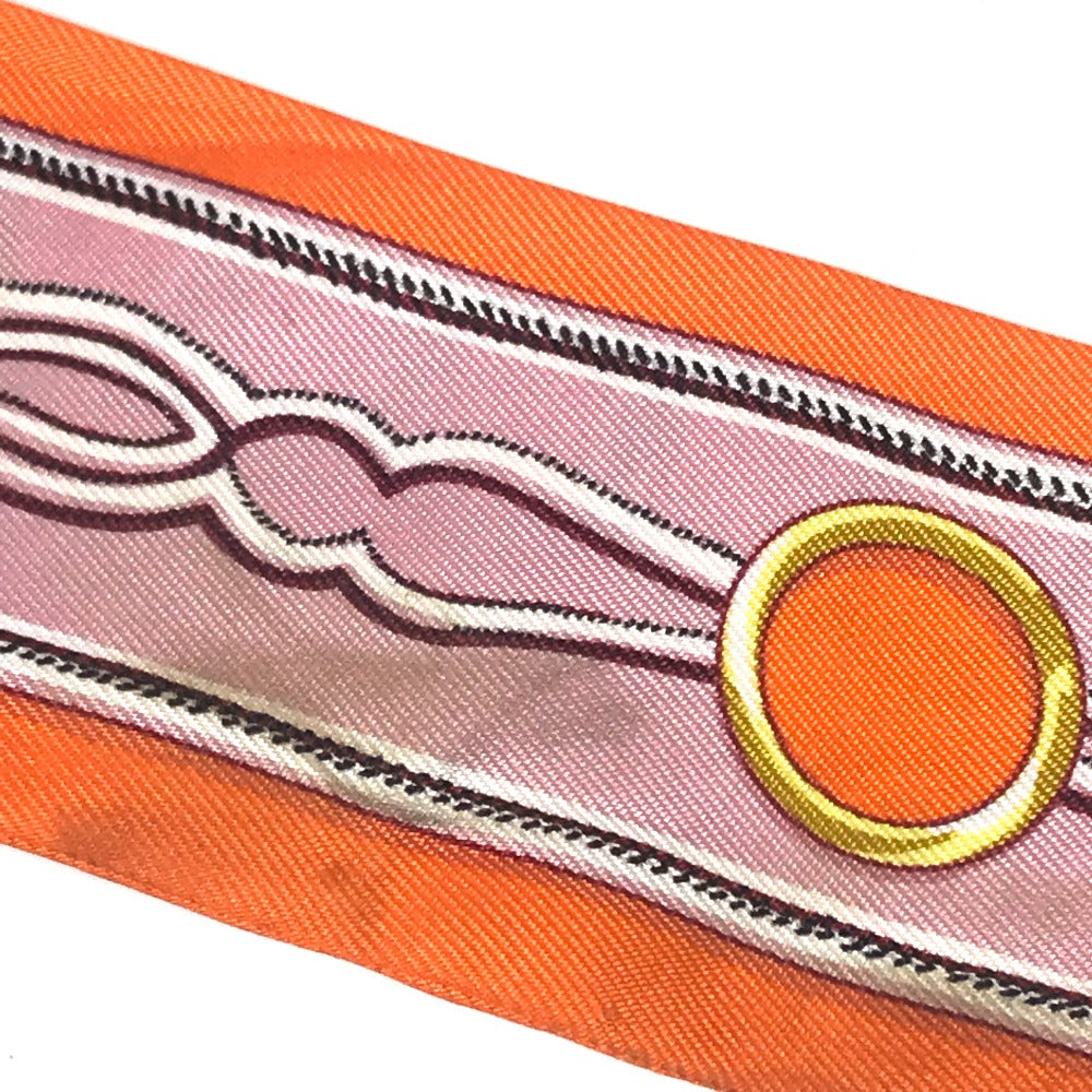 HERMES scarf silk Orange Twilly Twilly