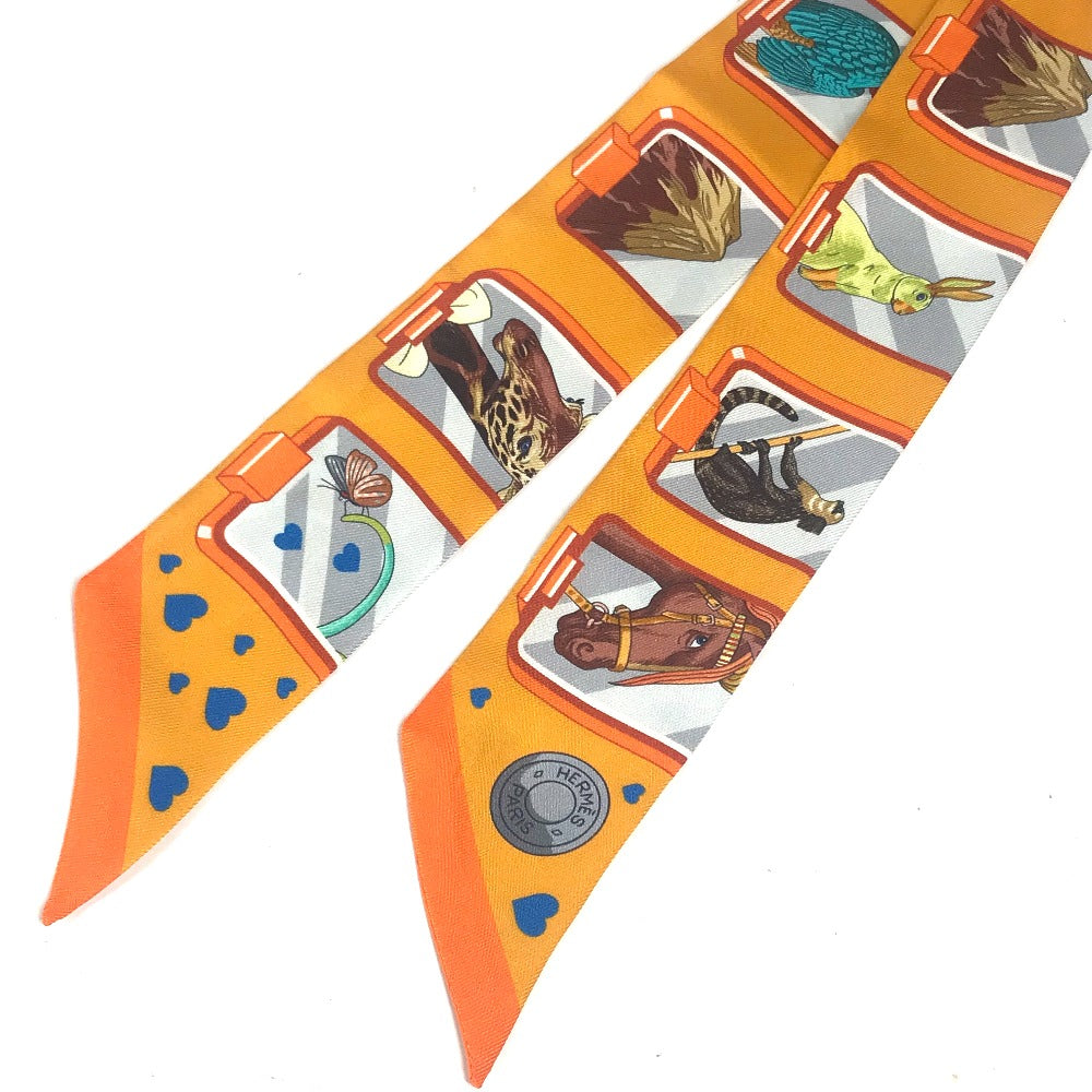 HERMES scarf H063875S 02 silk Orange Twilly Twilly Ribbon Scarf