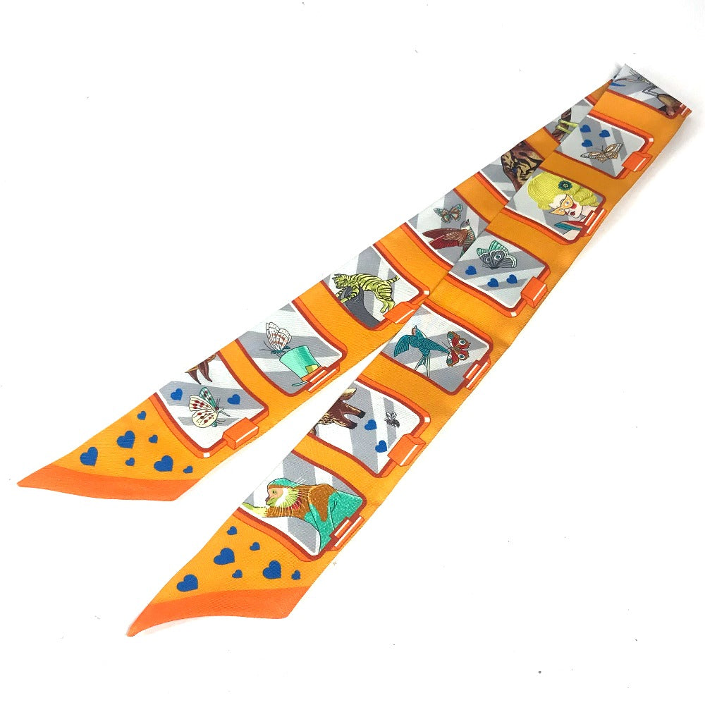 HERMES scarf H063875S 02 silk Orange Twilly Twilly Ribbon Scarf