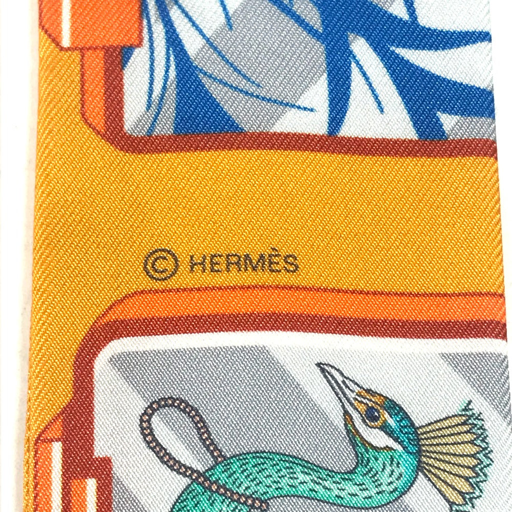 HERMES scarf H063875S 02 silk Orange Twilly Twilly Ribbon Scarf