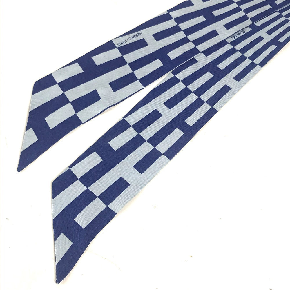 HERMES scarf silk blue Twilly Twilly
