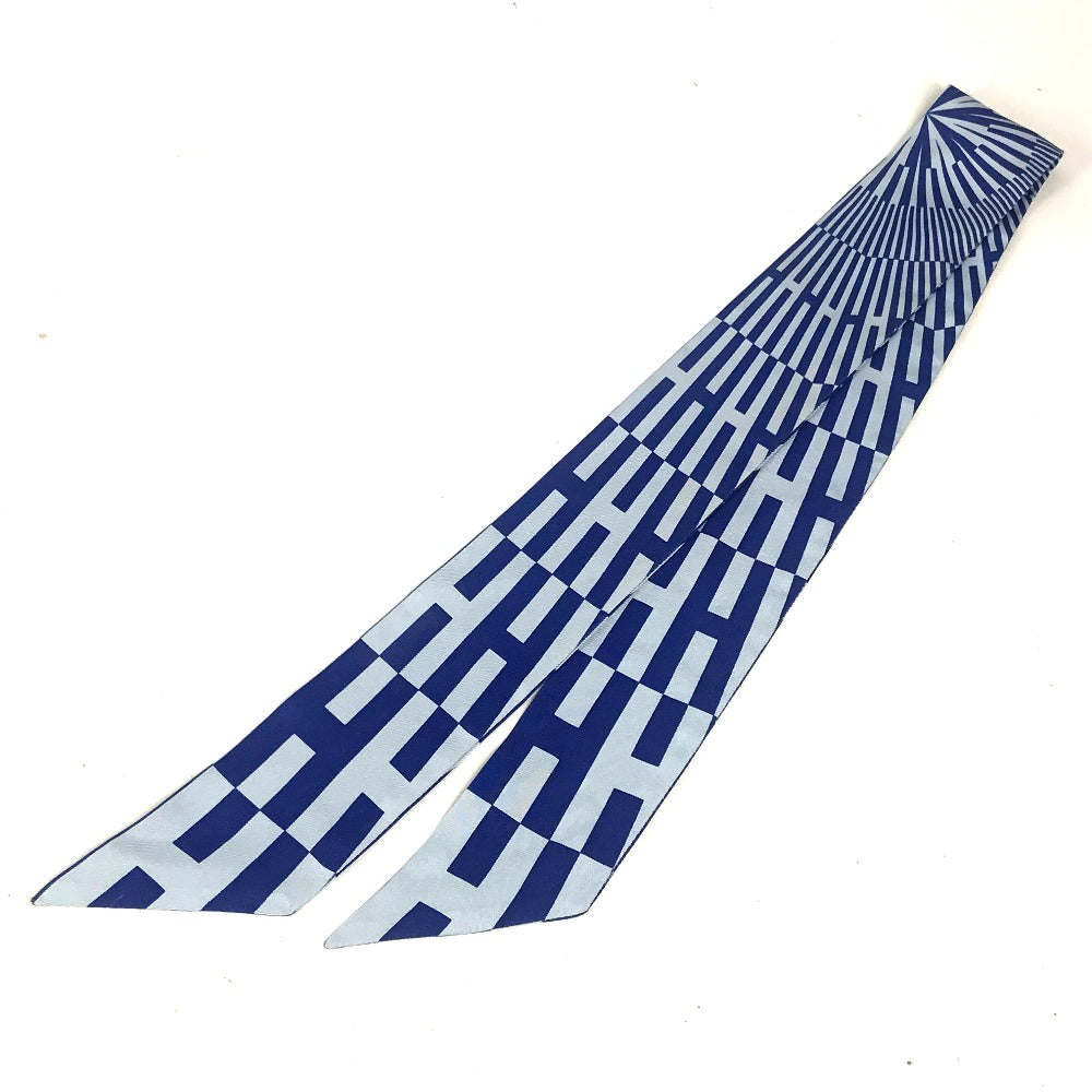 HERMES scarf silk blue Twilly Twilly