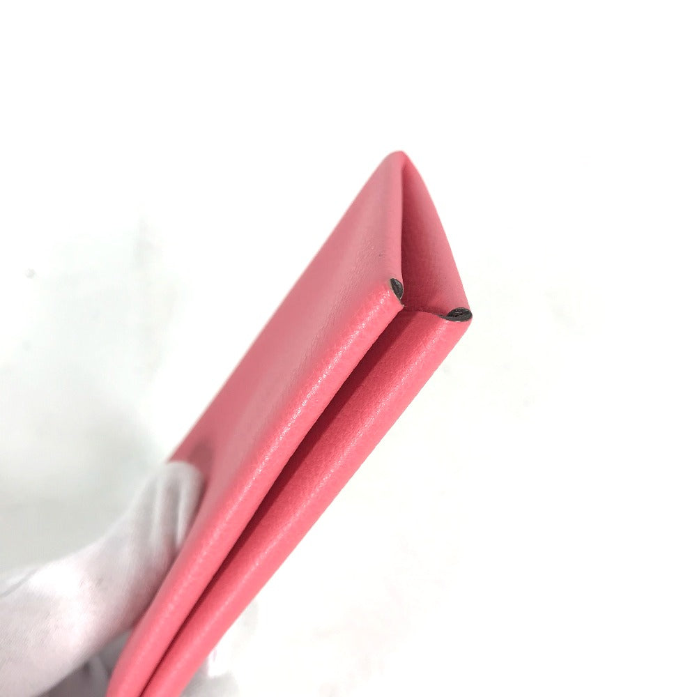 HERMES Card Case , Evercolor pink Two fold Calvi Women Used