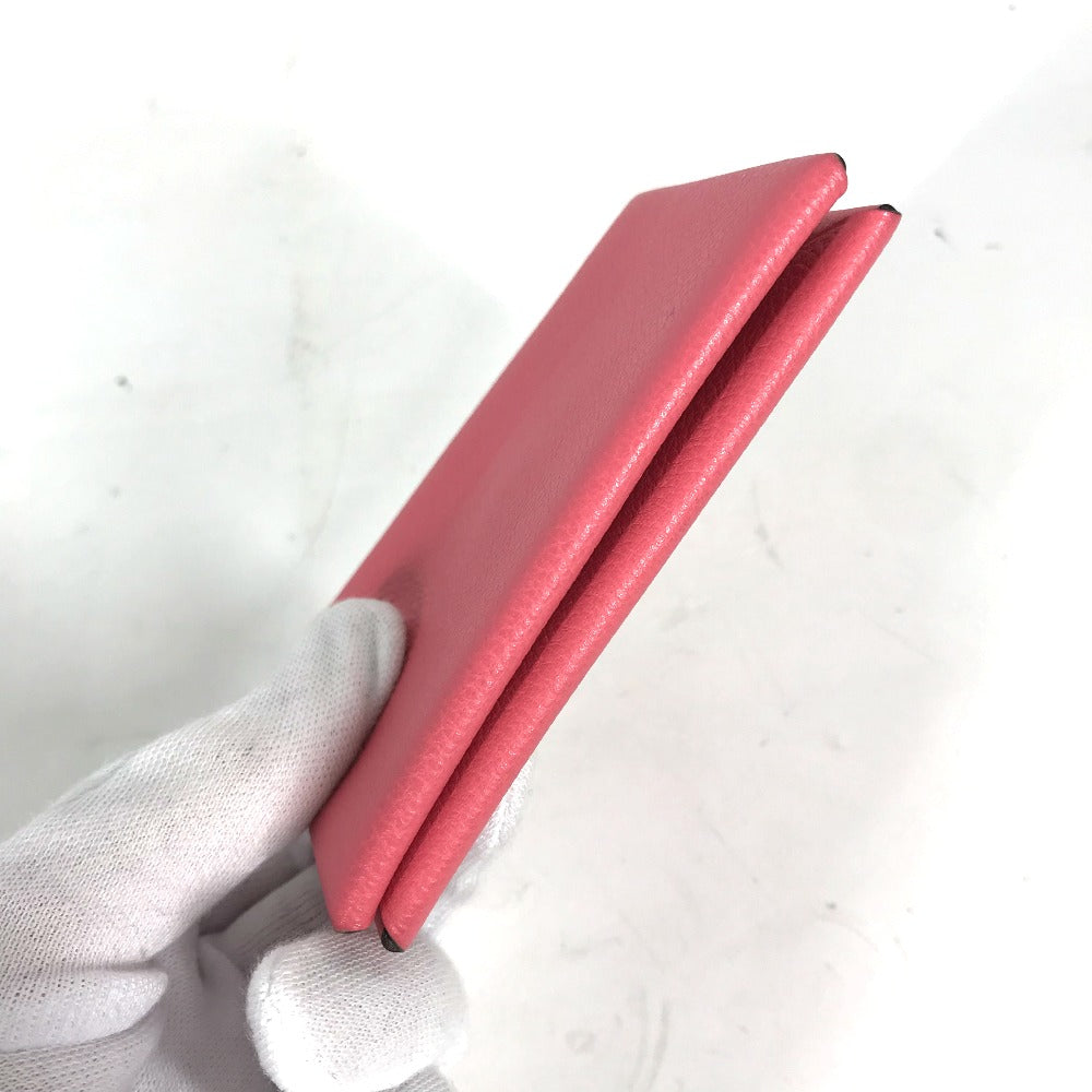 HERMES Card Case , Evercolor pink Two fold Calvi Women Used