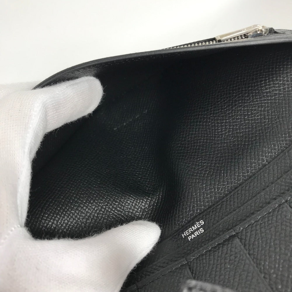 HERMES Long Wallet Purse Epsom black H logo Beansufla
