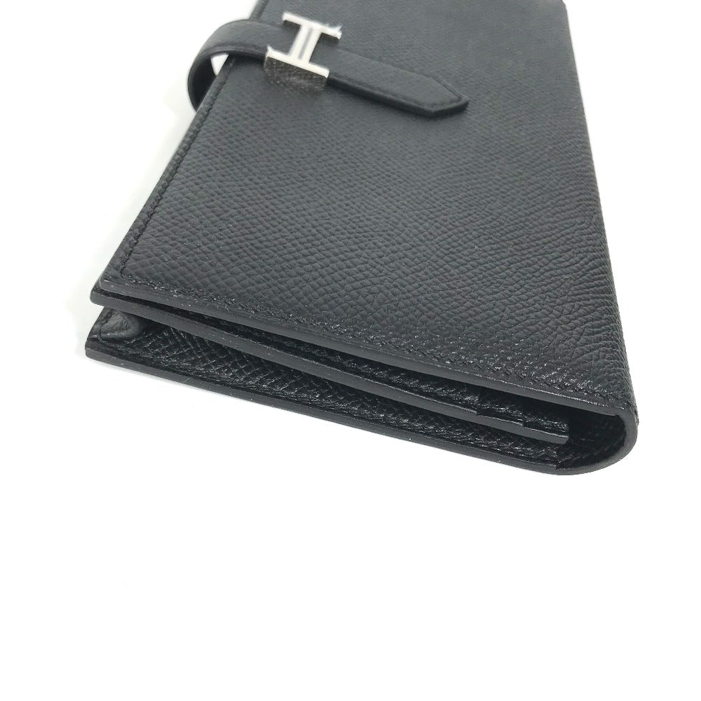 HERMES Long Wallet Purse Epsom black H logo Beansufla