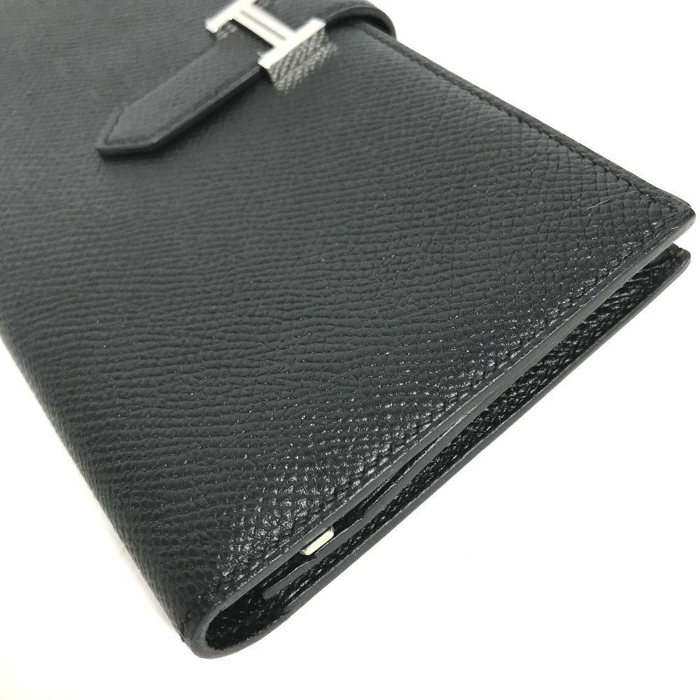 HERMES Long Wallet Purse Epsom black H logo Beansufla