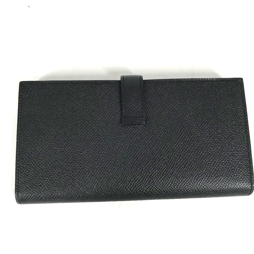 HERMES Long Wallet Purse Epsom black H logo Beansufla