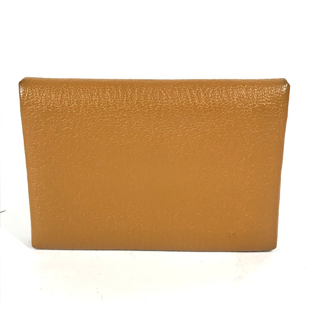 HERMES Coin case Shave beige Bifold Wallet Bicolor Calvi Duo Verso