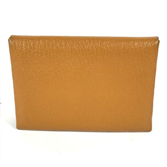 HERMES Coin case Shave beige Bifold Wallet Bicolor Calvi Duo Verso