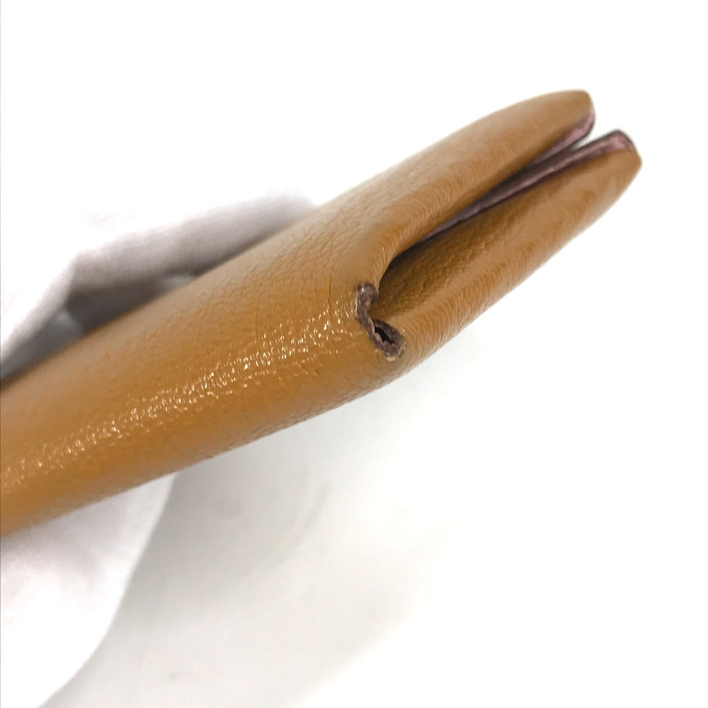 HERMES Coin case Shave beige Bifold Wallet Bicolor Calvi Duo Verso
