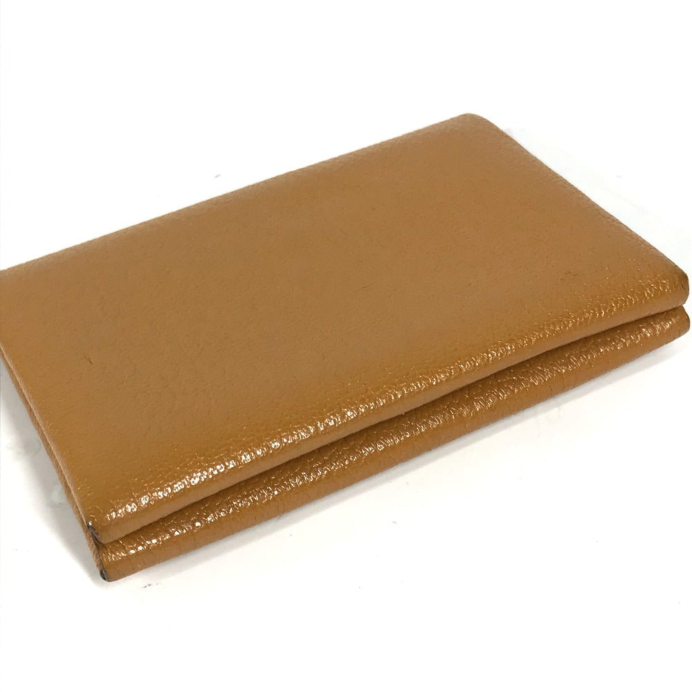 HERMES Coin case Shave beige Bifold Wallet Bicolor Calvi Duo Verso