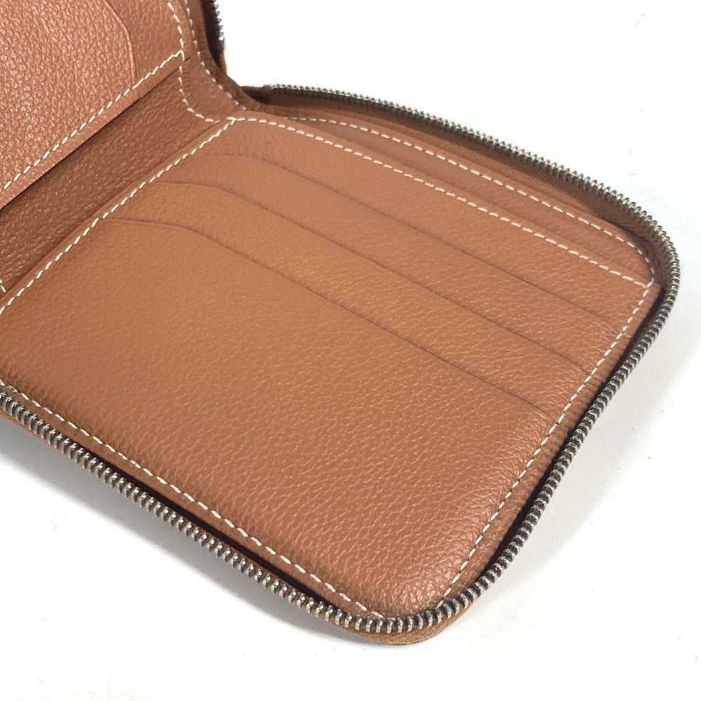 HERMES Folded wallet , Evercolor Brown Zip Around Zip Ungo Horse unisex(Unisex) Used