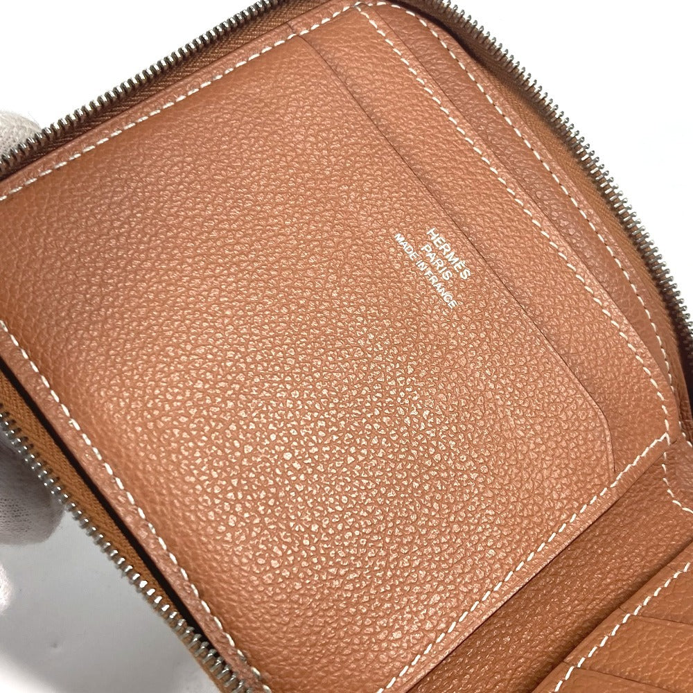 HERMES Folded wallet , Evercolor Brown Zip Around Zip Ungo Horse unisex(Unisex) Used