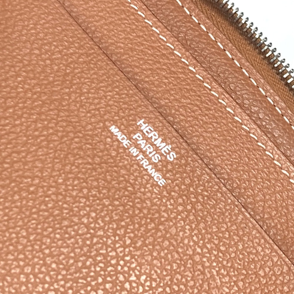 HERMES Folded wallet , Evercolor Brown Zip Around Zip Ungo Horse unisex(Unisex) Used