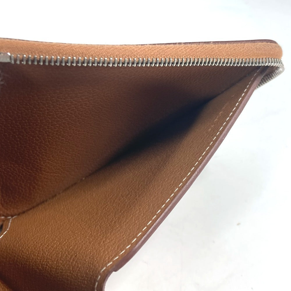 HERMES Folded wallet , Evercolor Brown Zip Around Zip Ungo Horse unisex(Unisex) Used