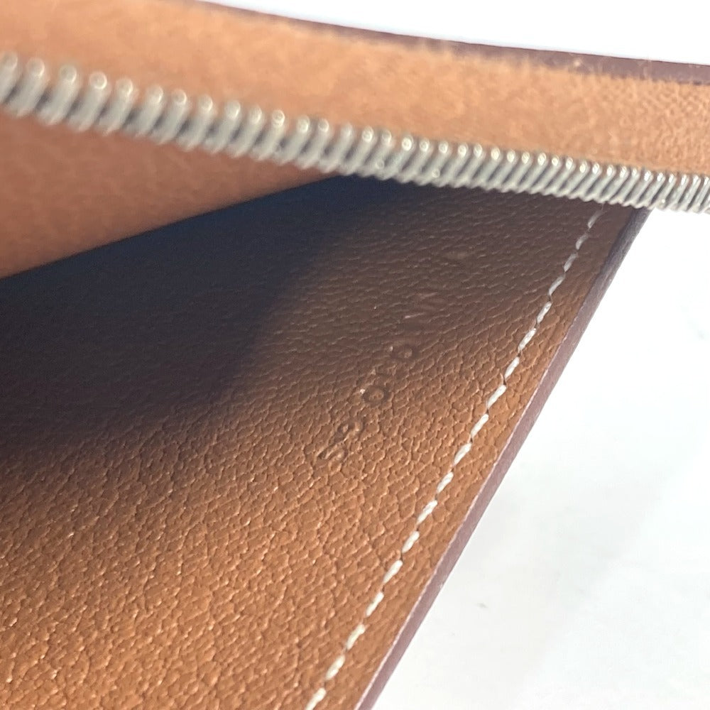 HERMES Folded wallet , Evercolor Brown Zip Around Zip Ungo Horse unisex(Unisex) Used