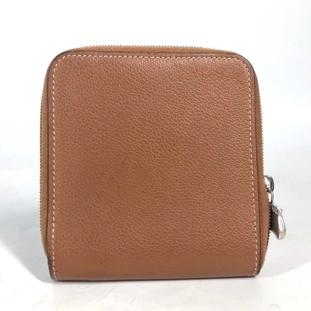HERMES Folded wallet , Evercolor Brown Zip Around Zip Ungo Horse unisex(Unisex) Used