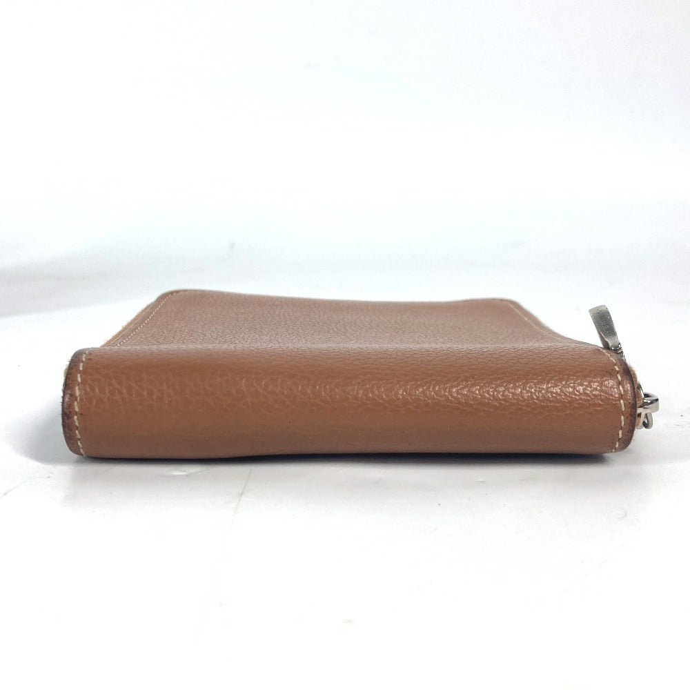 HERMES Folded wallet , Evercolor Brown Zip Around Zip Ungo Horse unisex(Unisex) Used