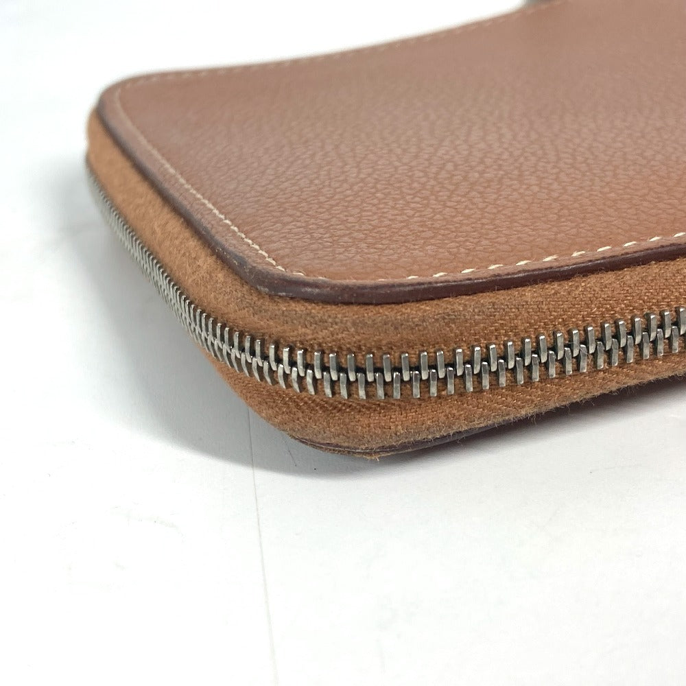 HERMES Folded wallet , Evercolor Brown Zip Around Zip Ungo Horse unisex(Unisex) Used