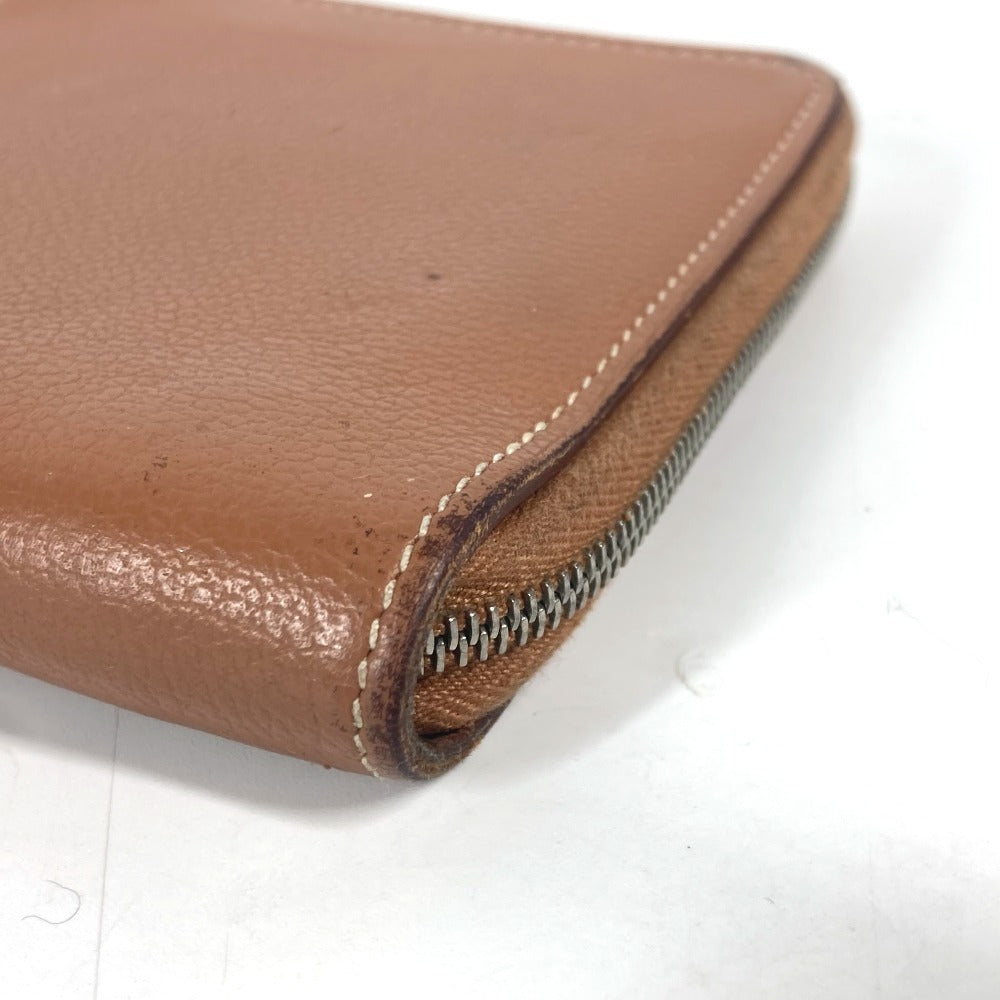 HERMES Folded wallet , Evercolor Brown Zip Around Zip Ungo Horse unisex(Unisex) Used
