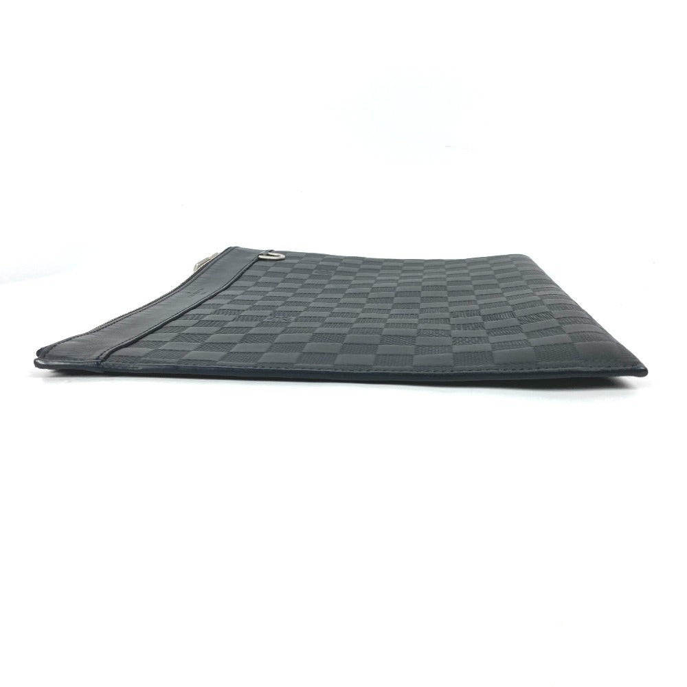 LOUIS VUITTON Clutch bag N60112 Damier Anfini Leather black Damier Anfini Pochette Discovery mens Used