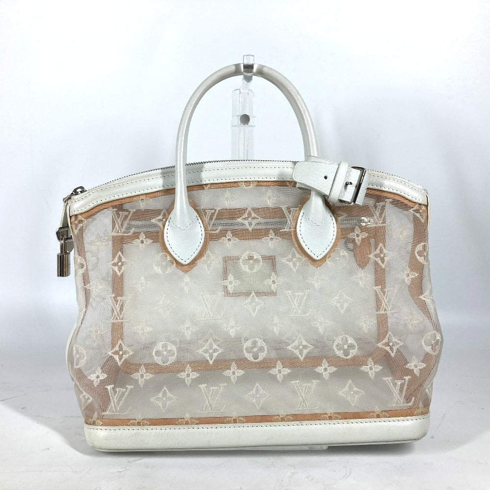 LOUIS VUITTON Handbag M40699 Nylon / leather white Transparent Monogram Lockit Women Used