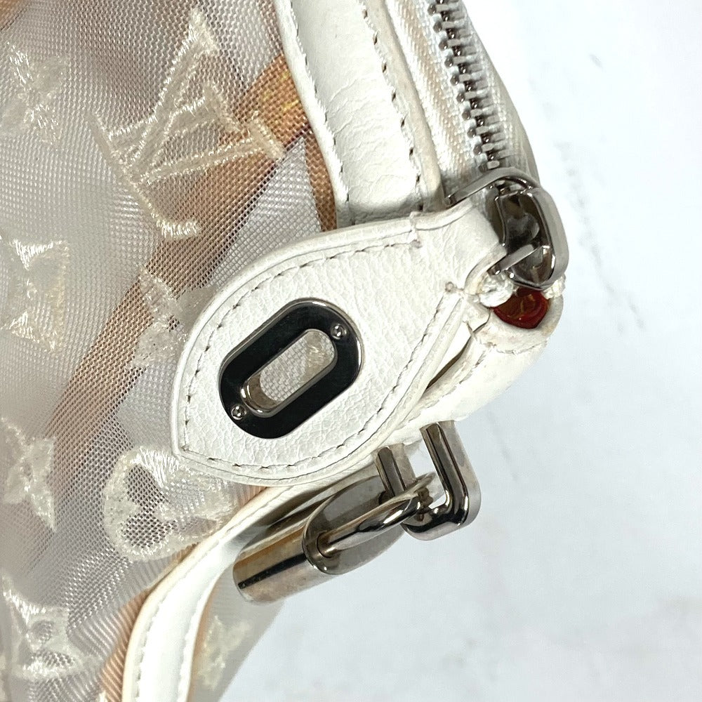 LOUIS VUITTON Handbag M40699 Nylon / leather white Transparent Monogram Lockit Women Used