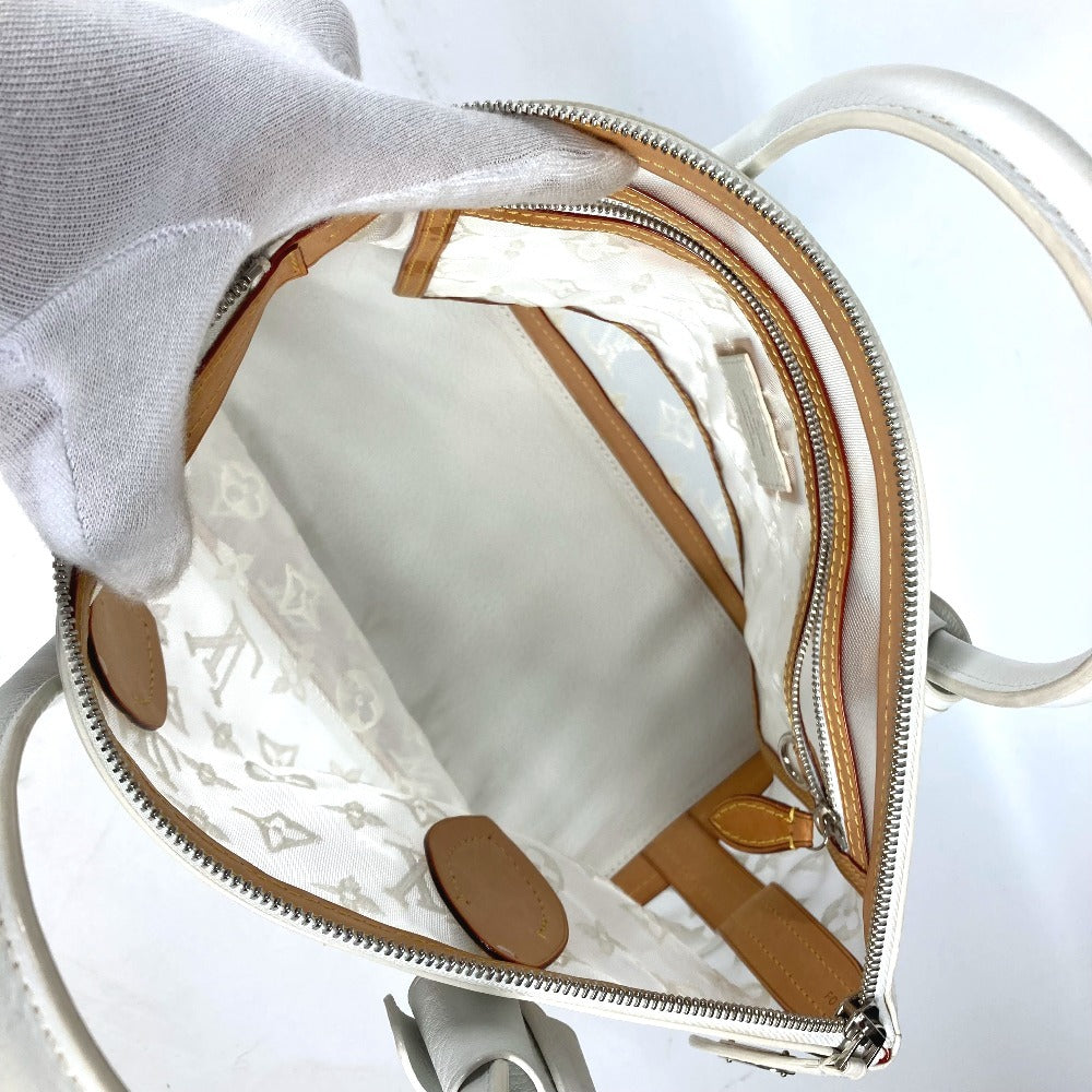 LOUIS VUITTON Handbag M40699 Nylon / leather white Transparent Monogram Lockit Women Used