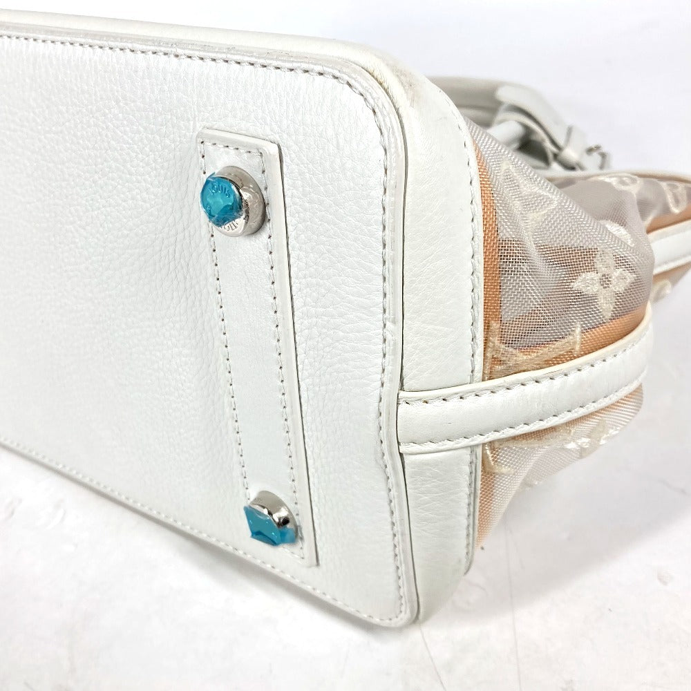 LOUIS VUITTON Handbag M40699 Nylon / leather white Transparent Monogram Lockit Women Used