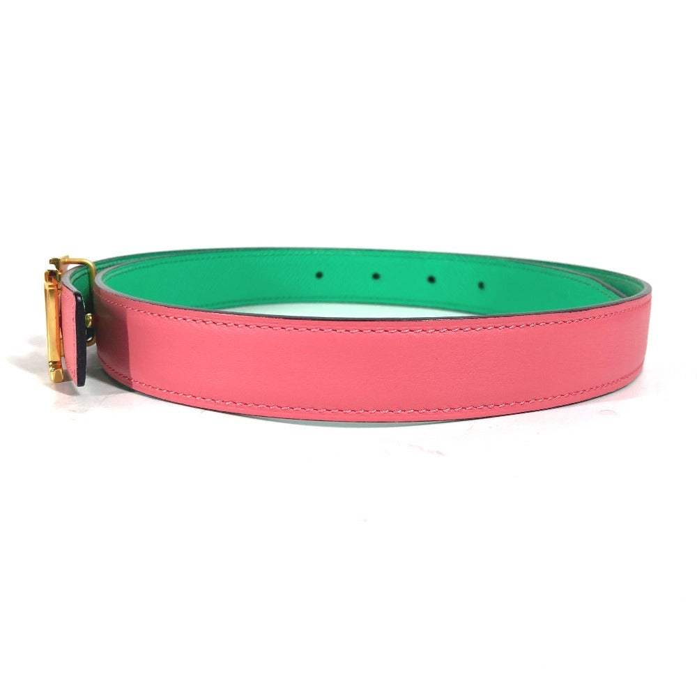 HERMES belt Epsom, Swift Pink x green Constance reversible H belt Women 75 Used
