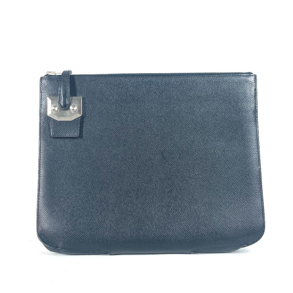 HERMES Clutch bag Epsom black logo City Hall business bag PM unisex(Unisex) Used
