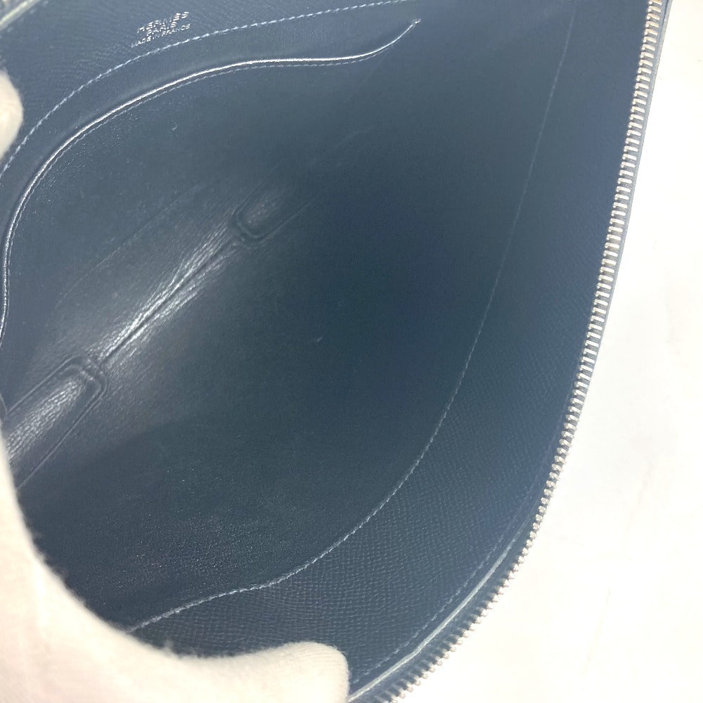 HERMES Clutch bag Epsom black logo City Hall business bag PM unisex(Unisex) Used