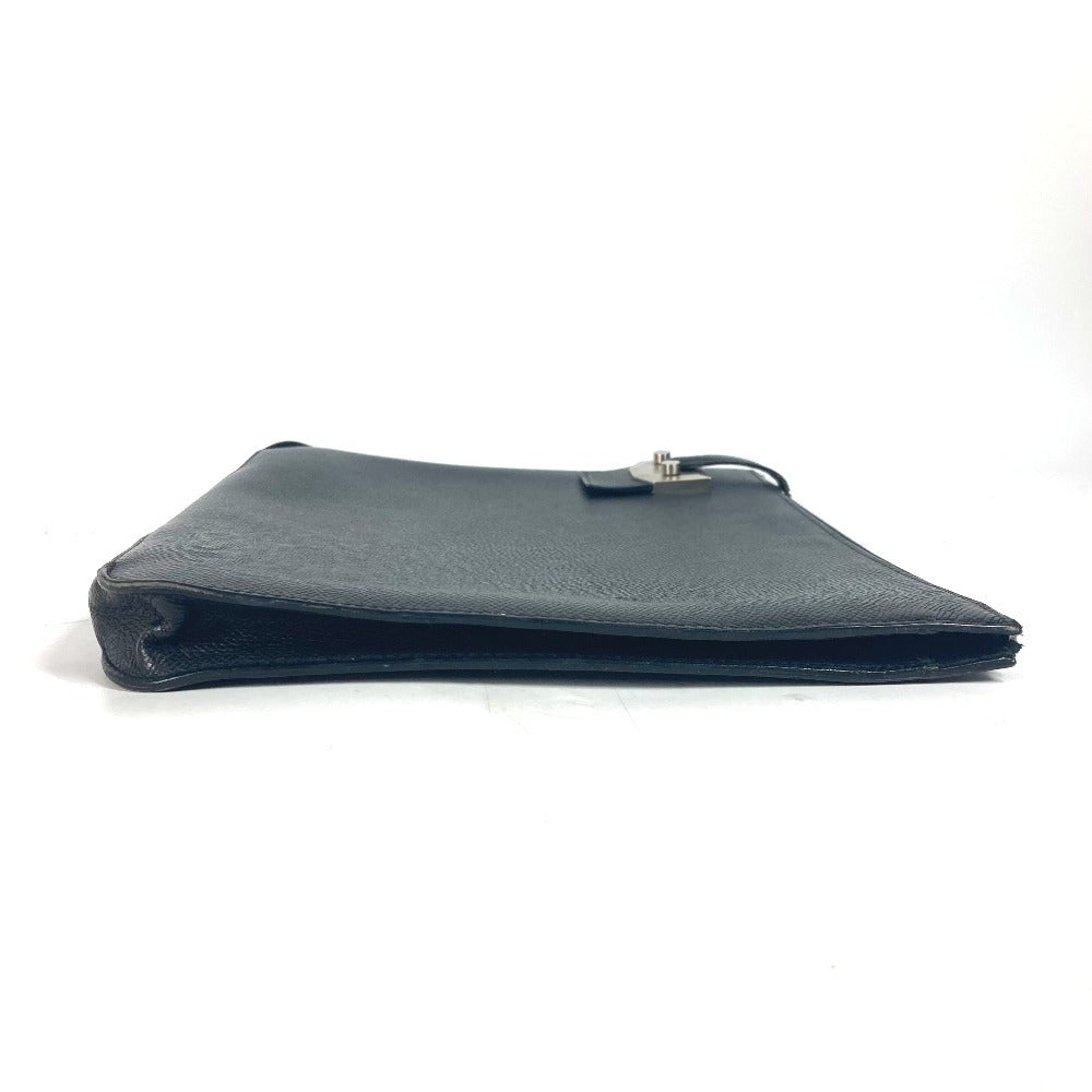 HERMES Clutch bag Epsom black logo City Hall business bag PM unisex(Unisex) Used
