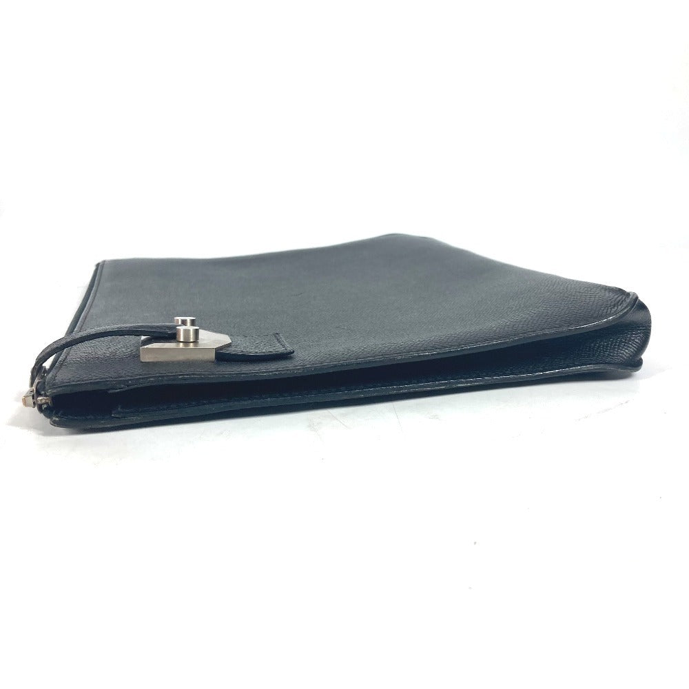 HERMES Clutch bag Epsom black logo City Hall business bag PM unisex(Unisex) Used