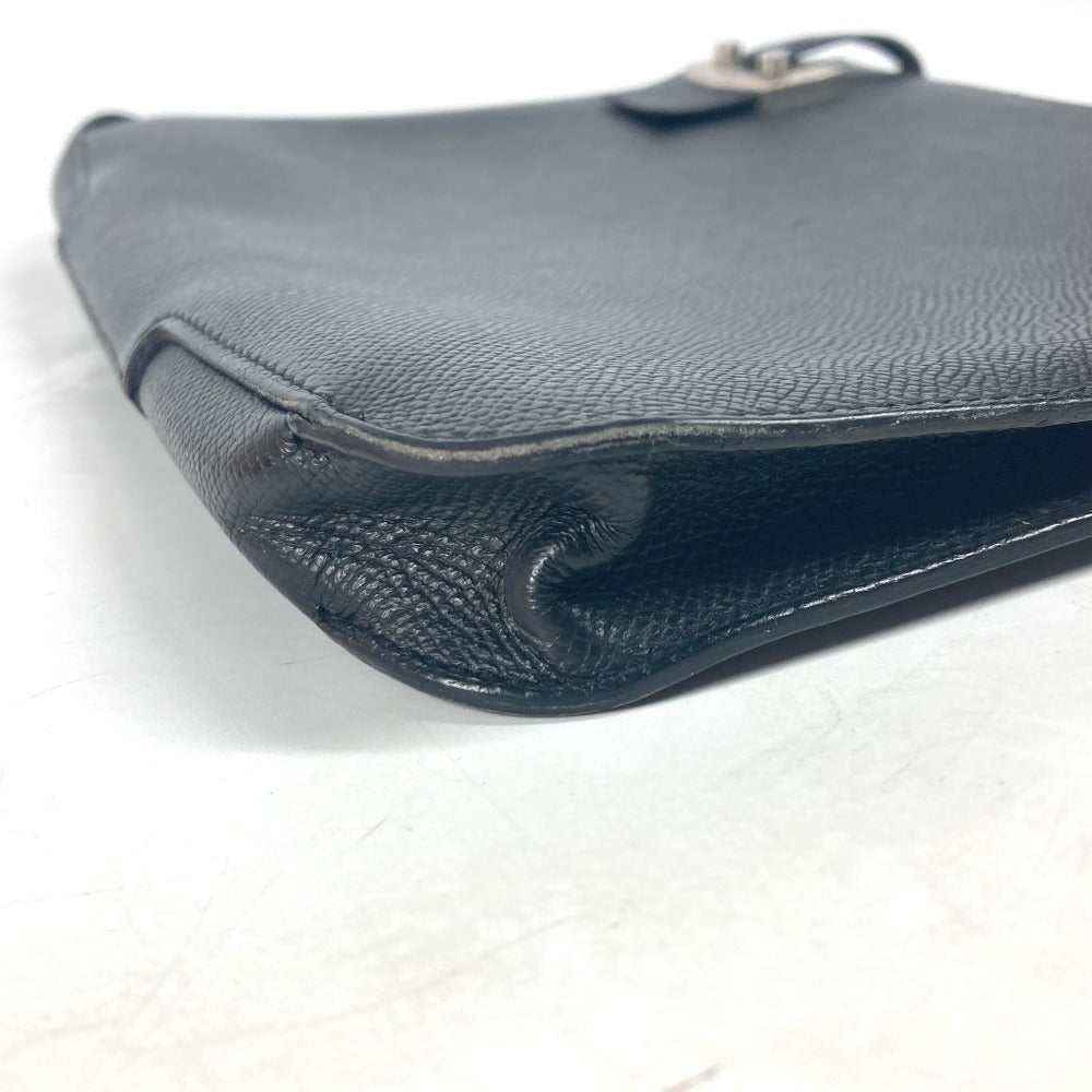 HERMES Clutch bag Epsom black logo City Hall business bag PM unisex(Unisex) Used