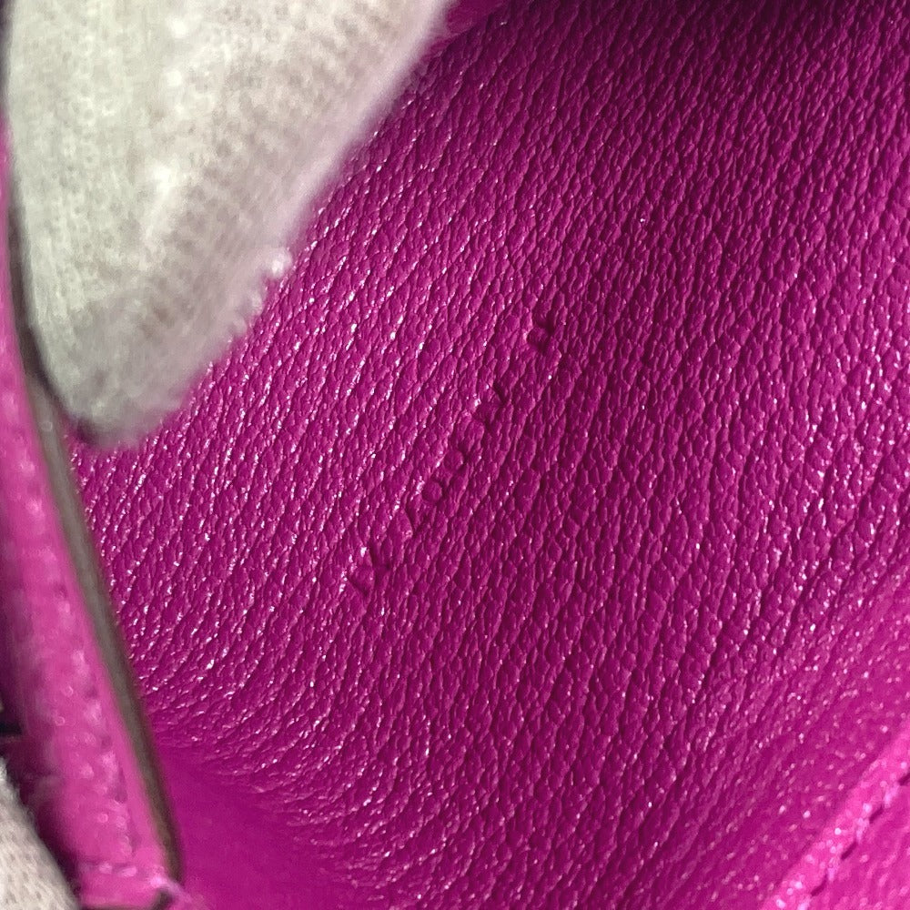 HERMES Trifold wallet Shave Pink type Purple type Bearn Compact Combination Women Used