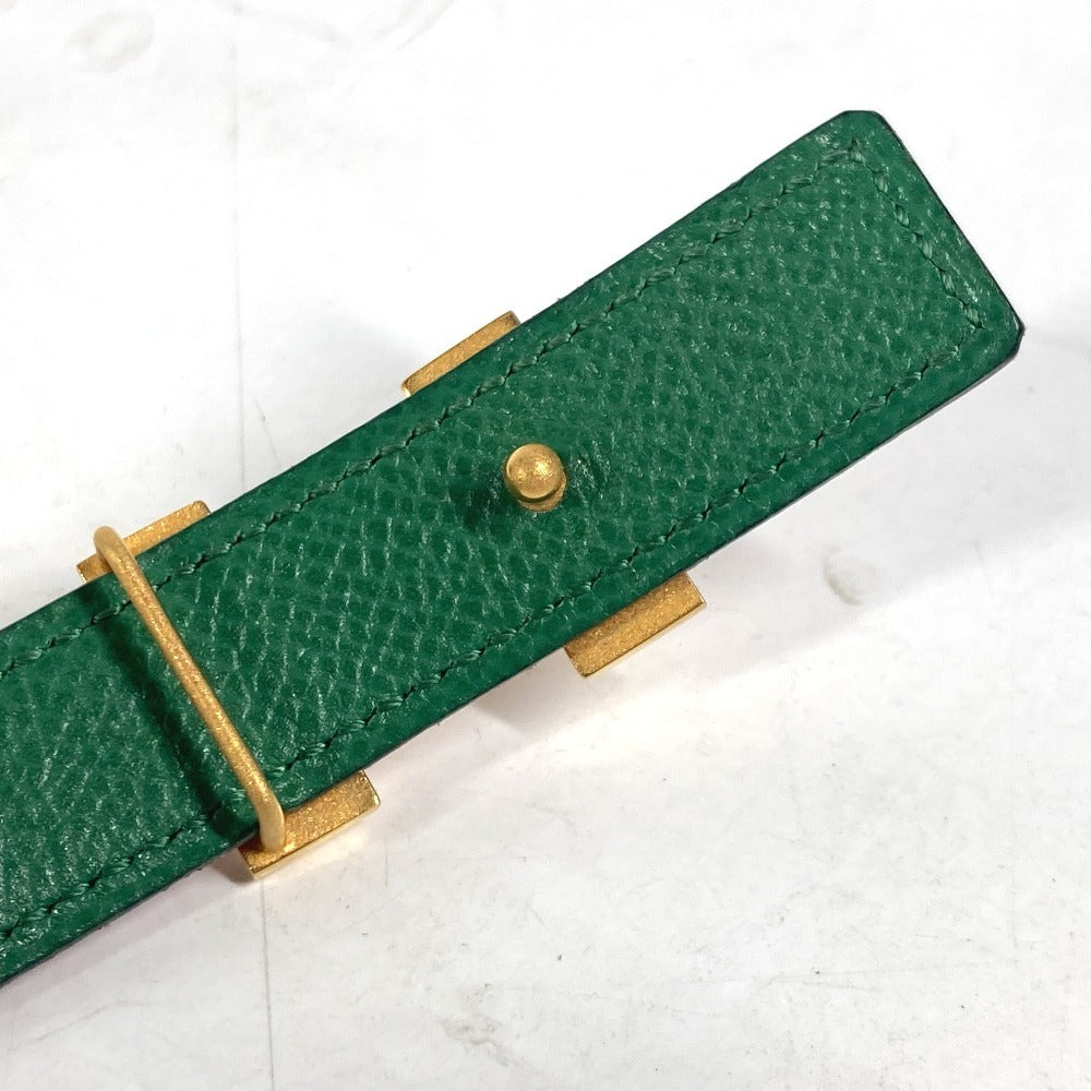 HERMES belt leather Red x green By color H belt Women 60 Used