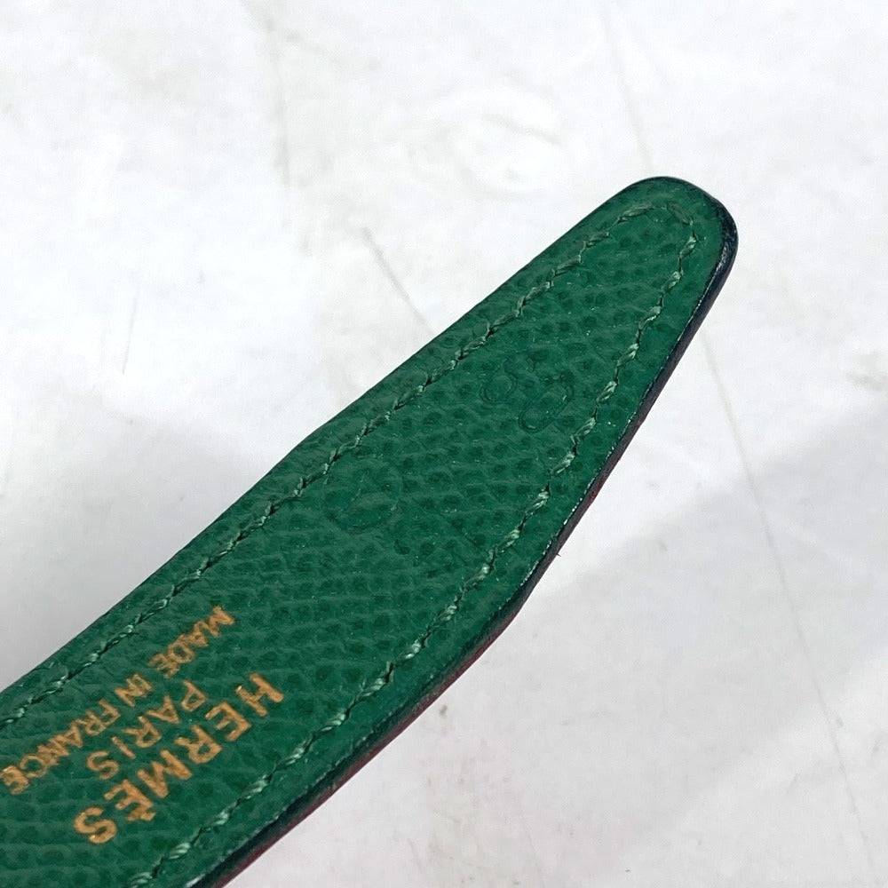 HERMES belt leather Red x green By color H belt Women 60 Used